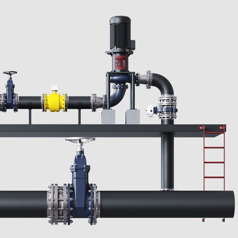 GURDE vertical pump and pipeline