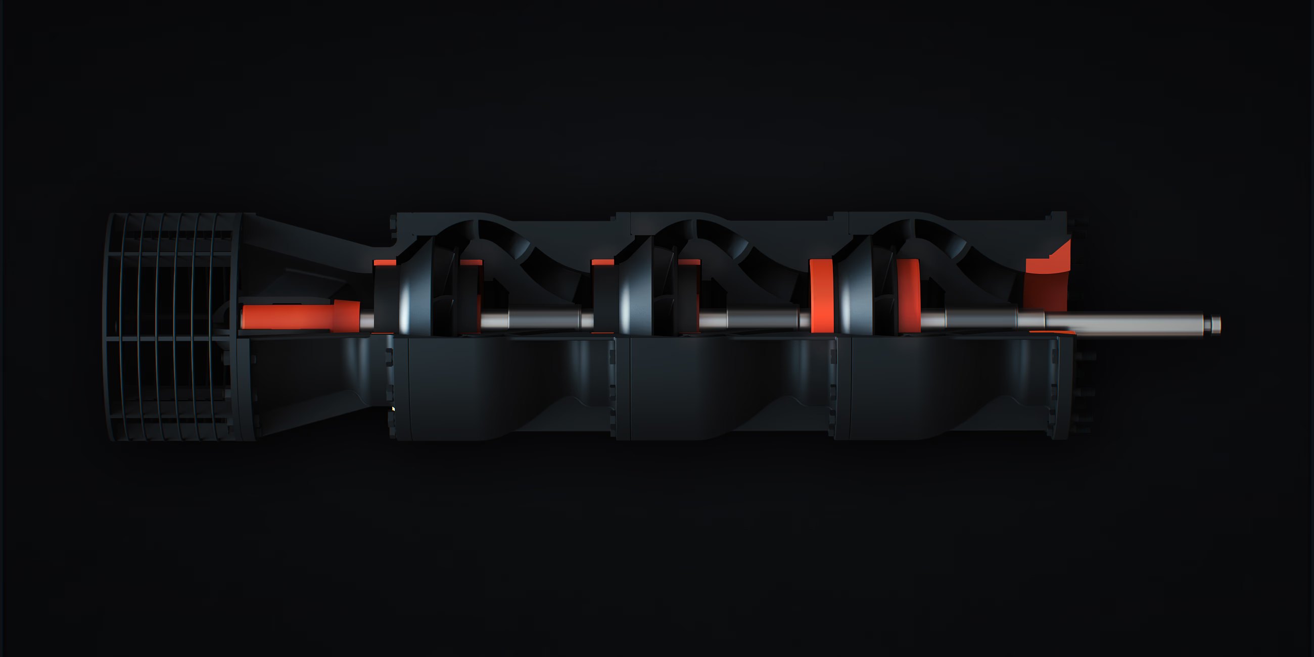 Multistage centrifugal pump sectional view